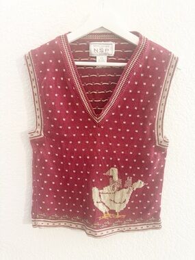 Vintage Donna Morgan for NSP Burgundy Knit Sweater Vest